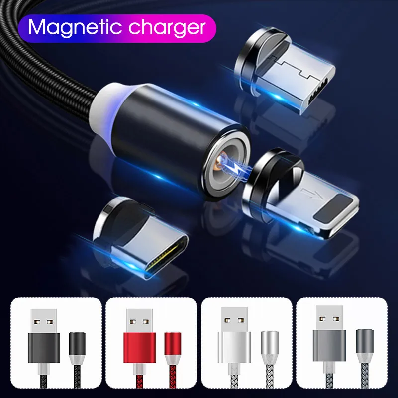 Магнитный кабель Micro type-C для быстрой зарядки iPhone, 1 м, 2 м, магнитный кабель usb type-C для мобильного телефона huawei, Xiaomi