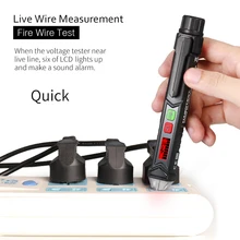 KKmoon светодиодный светильник Портативный Бесконтактный переменного Напряжение тестер ручка, 50/60Hz в форме V~ детектор сигналов тревоги со звуком и светильник сигнализации