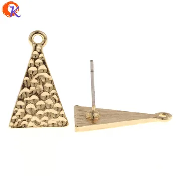

Cordial Design 50Pcs/Lot 12*20MM Zinc Alloy KC Gold Triangle Shape Accessories For Earrings Jewelry Making DIY Earrings Findings