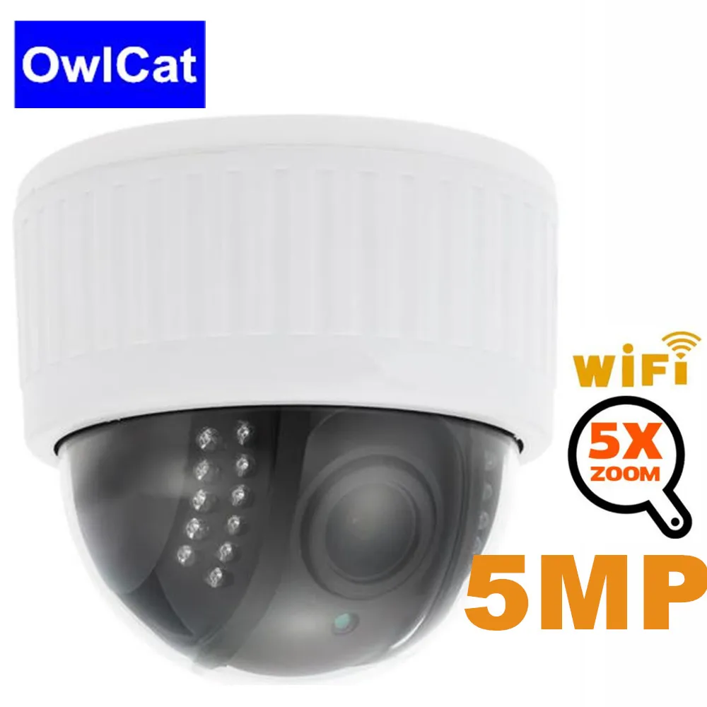 OwlCat HD 1080 P ip-камера безопасности PTZ беспроводная WiFi камера 5X Zoom 2,7-13,5 мм микрофон аудио мониторинг SD карта камера видеонаблюдения