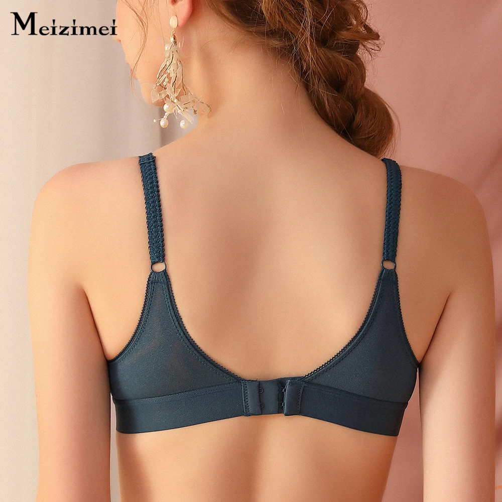 Meizimei Ulta Thin Sexy Triangle Lace Bras for Women Push Up Bralette Plus Size ABC Cup 34 36 38 Brassiere Girl Top BH Minimizer