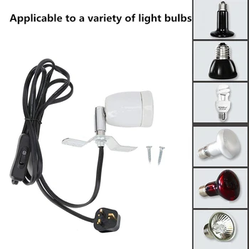 

Universal Ceramic Lamp Holder 400W Rotatable Reptile Bulb Base Heating Lamp Socket UV Light Bulb Spot Lamp Ceramic Heat Light