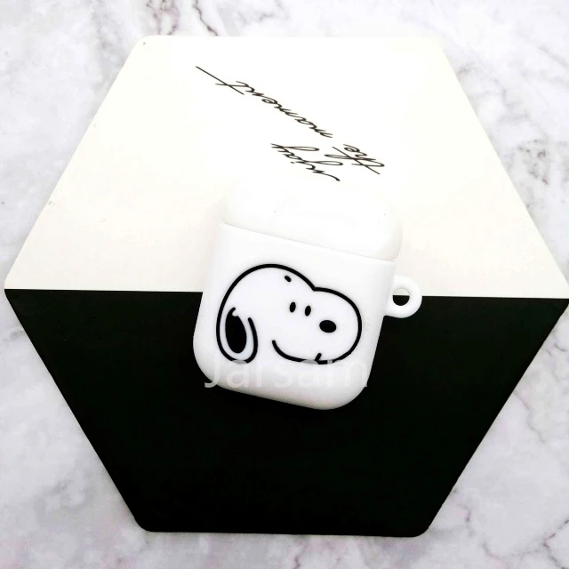 Cartoon Cute box Wireless Headset case for Apple Airpods 1 2 Earphone soft Silicone Cover For Airpods Protective Cases - Цвет: snoo
