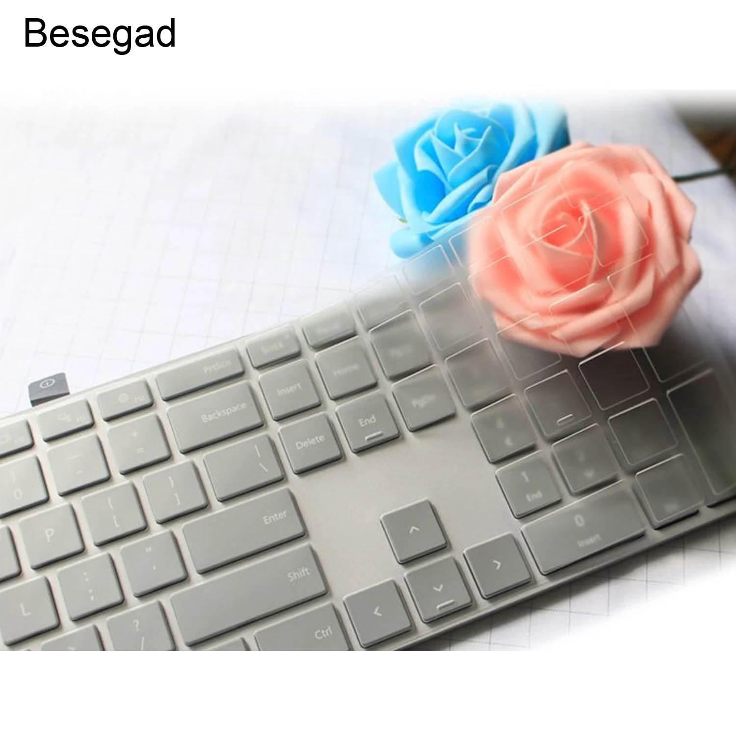 

Besegad Thin Transparency TPU Keyboard Protector Protective Cover Skin for Microsoft Surface Pro3 Pro4 Laptop Go