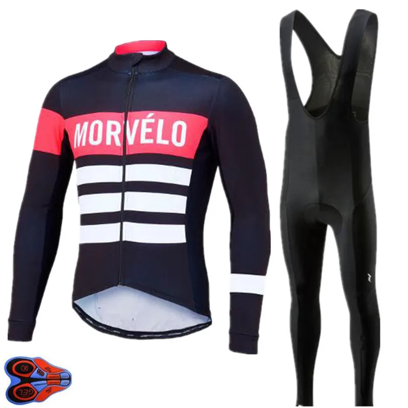2019 Pro команда Morvelo Длинные рукава Велоспорт Джерси комплект с брюками Сезон Осень