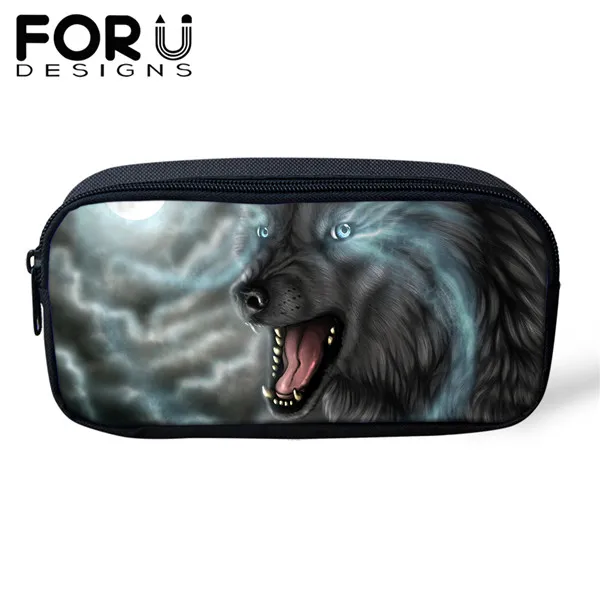 FORUDESIGNS/Чехол-карандаш с принтом волка для мальчиков, сумка-карандаш, детский подарок, школьный чехол на заказ, косметический чехол s Escolar Lapices - Цвет: CDWX3773K