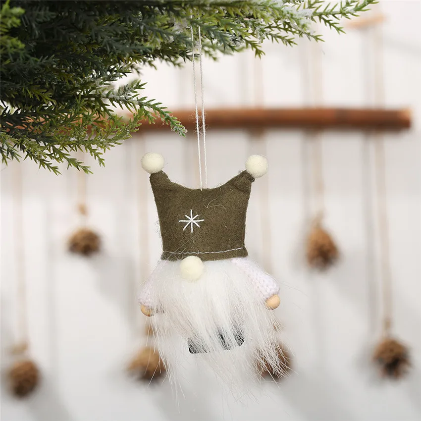 Рождественская Кукла-ангел, Рождественский Декор для дома, Рождественская елка эльфа, кулон, рождественские подарки, декор Noel Navidad, год - Цвет: 06-Dark green