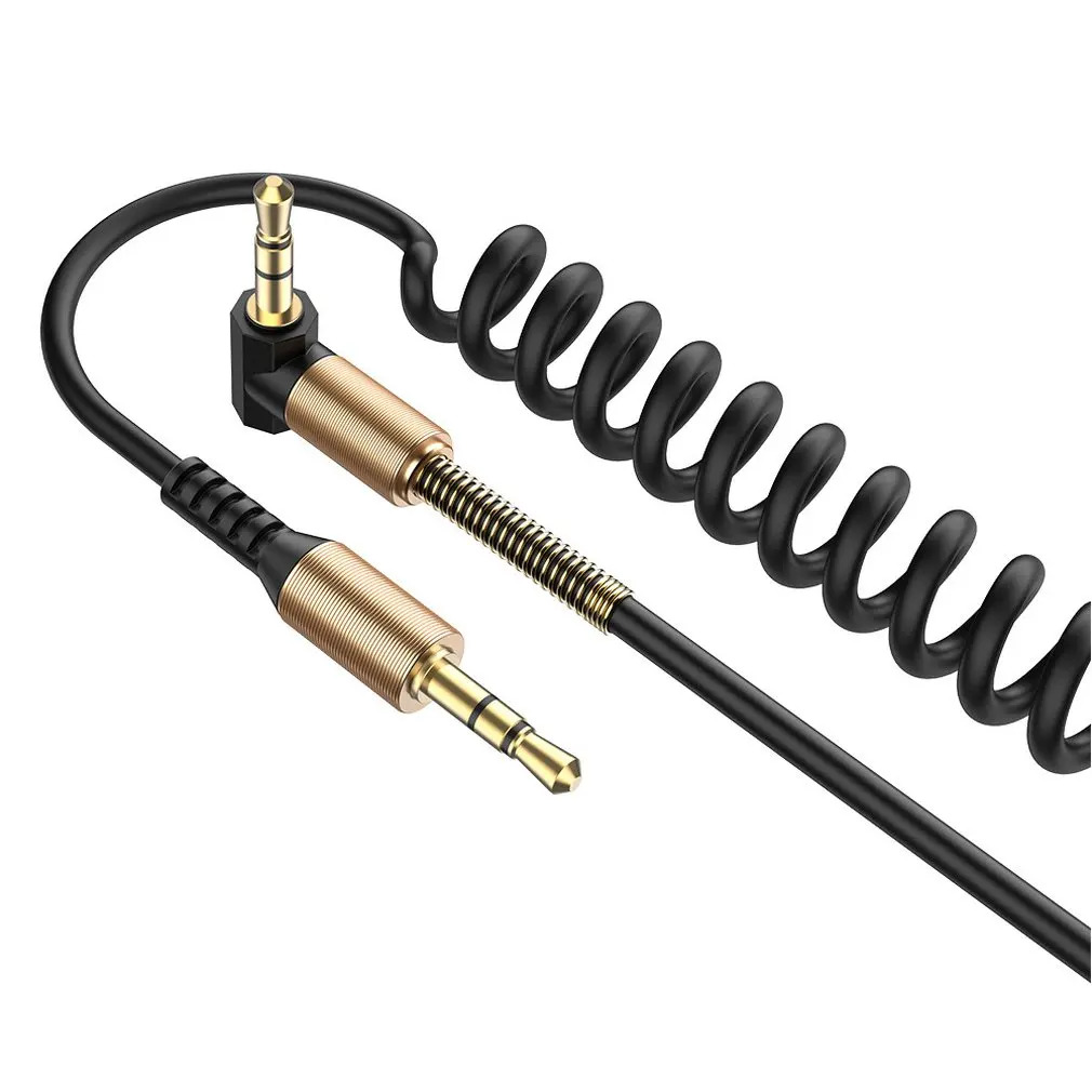 Аудиокабель для автомобиля, медный провод, пружинный выдвижной кабель для мобильного телефона, 3,5-3,5 Штекерный аудиокабель, 2 м провод
