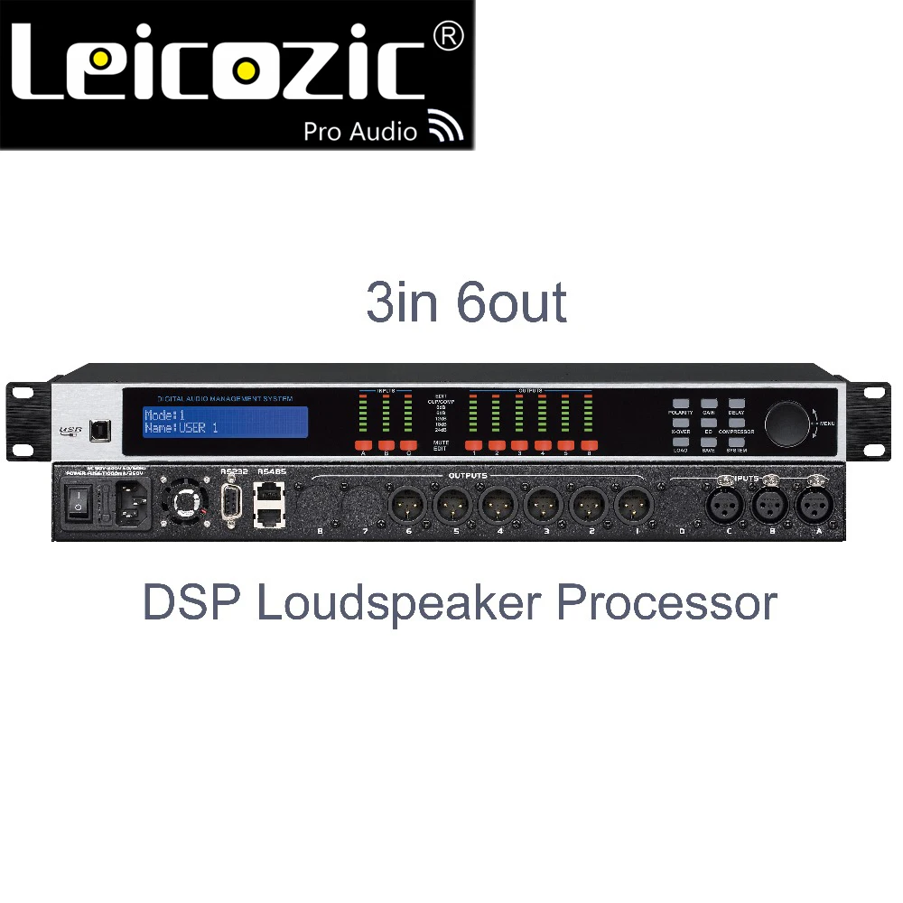US $245.00 Leicozic DANT36 DSP Loudspeaker System Processor 3in 6out Digital Audio Processors Software Control Processador De Audio AC220V
