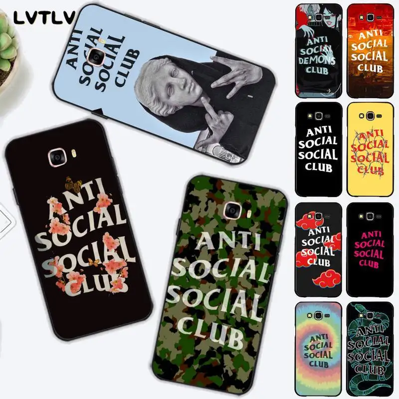LVTLV Anti Social Club мягкий чехол для телефона Samsung J6 J7 J2 J5 prime J4 J8 2016 2017 2018 DUO core neo|Бамперы| |