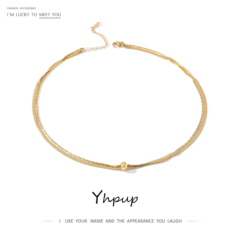 Yhpup Statement Collar Choker Stainless Steel Necklace for Women Charm Metal Collares Jewelry Fashion New Gift 2021 | Украшения и