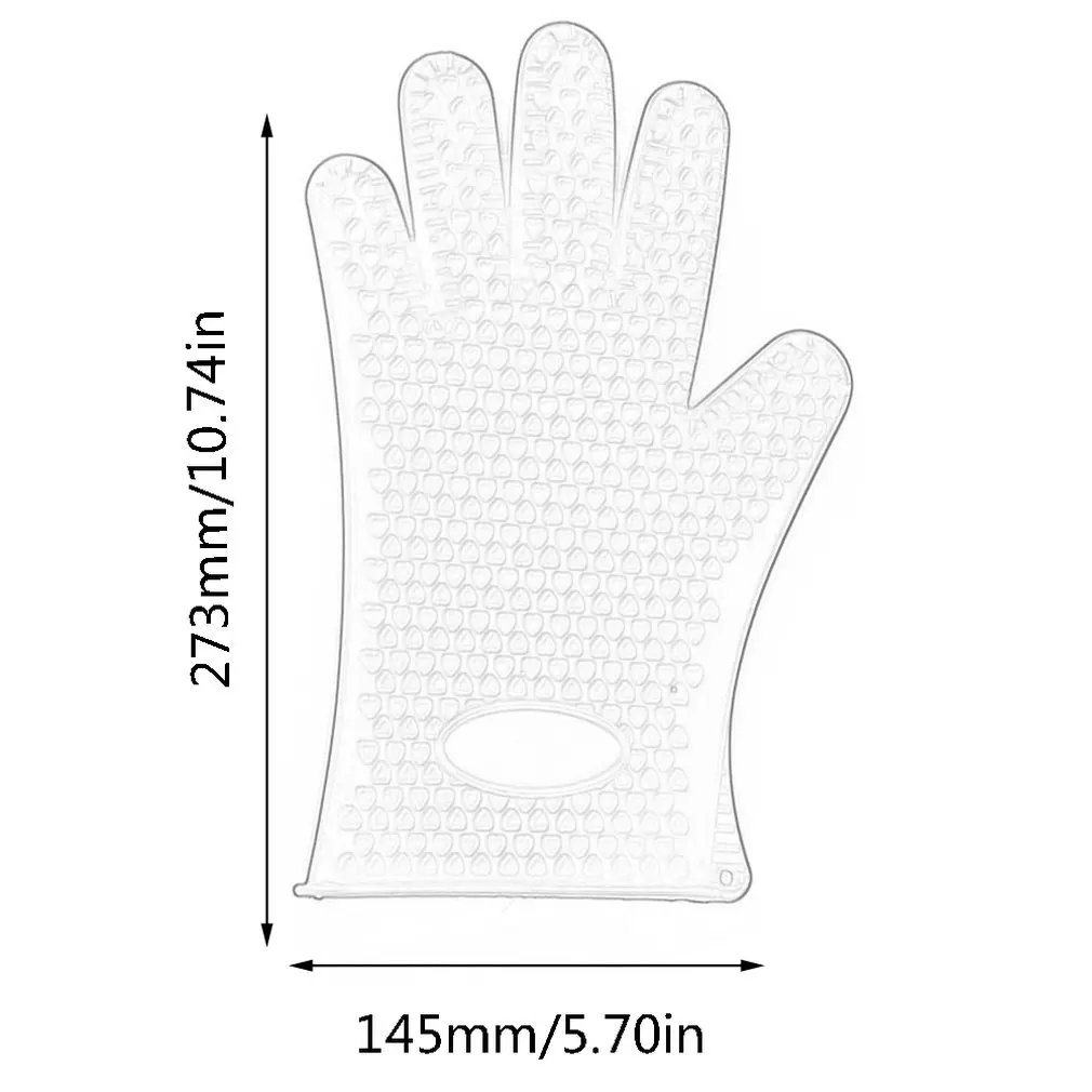 180 г толстые коммерческие силиконовые изоляционные перчатки силиконовые противообжимные Водонепроницаемые силиконовые перчатки с пятью пальцами