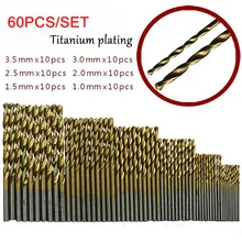 50/60Pcs/set HSS Titanium Coated Drill Bits High Speed Steel Drill Bits Set Tool High Quality Power Tools 1/1.5/2/2.5/3mm/3.5mm 50/60Pcs/set HSS Titanium Coated Drill Bits High Speed Steel Drill Bits Set Tool High Quality Power Tools 1/1.5/2/2.5/3mm/3.5mm