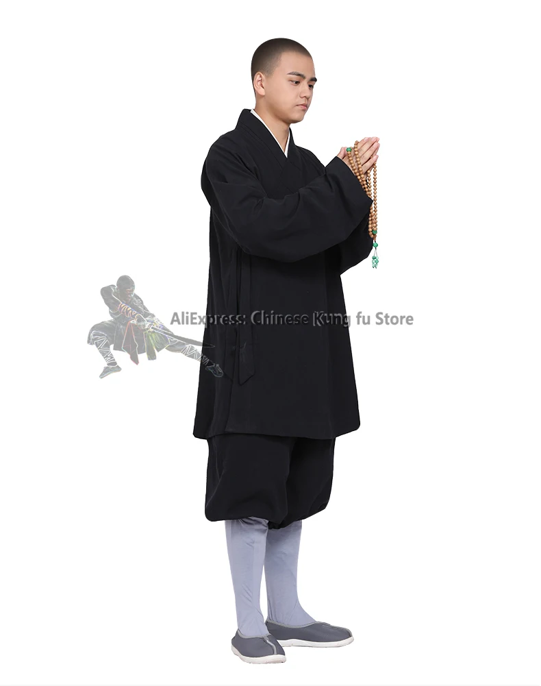 Thick Cotton Buddhist Monk Robe Shaolin Arhat Kung fu Suit Tai Chi