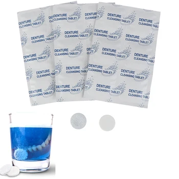 

Denture Cleansing Tablet 1 Box/24 Pcs Denture Cleanser Pills Whitening Remove Plaque Antibacterial