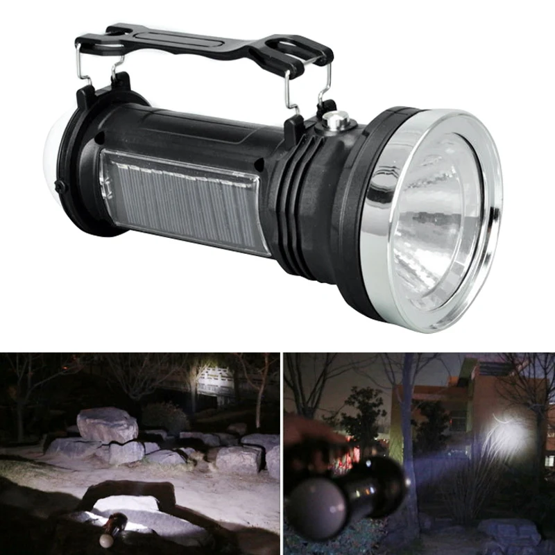 

Newly Solar Power Rechargeable LED Flashlight Outdoor Camping Tent Light Lantern Lamp with Handle