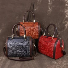 Женские тисненые сумки через плечо, женские сумки из воловьей кожи, роскошные дизайнерские сумки-мессенджеры, Сумки из натуральной кожи