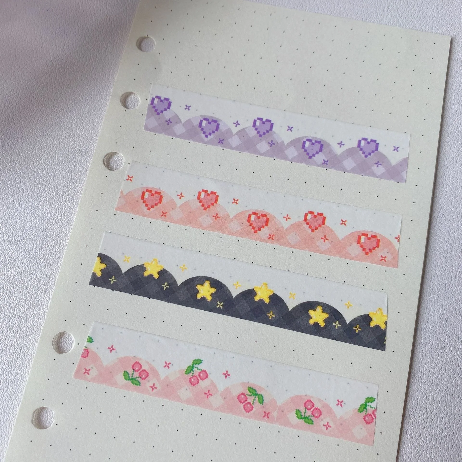 1Pc Color Pixel Love Cherry Decoration Tape Cute Colorful Washi Masking Tape Creative Scrapbooking Stationary School Supplie