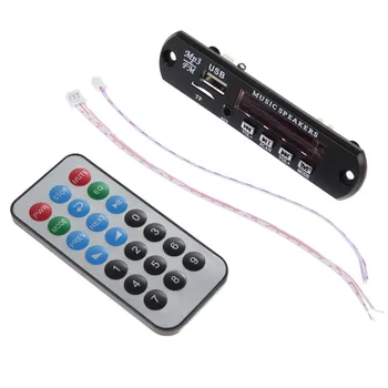 

12V Auto Car Music MP3 WMA Decoder Board Panel Automotive Wireless Audio Decoder Board Module USB TF FM with Remote Cotroller