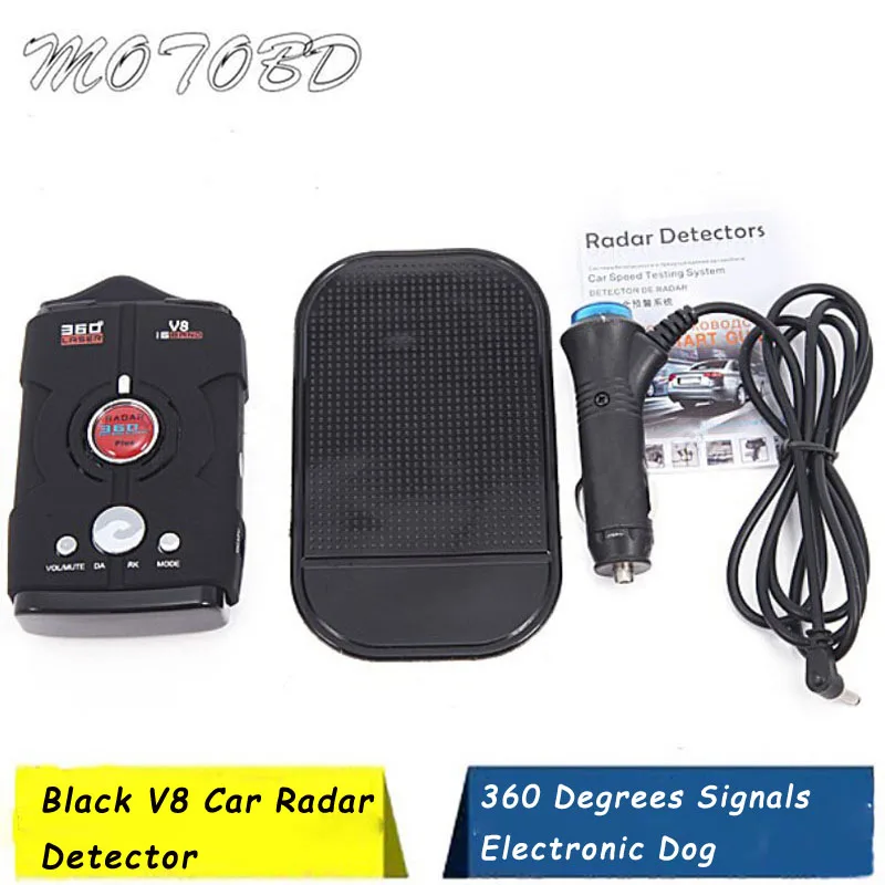 

Free Shipping Car Radar Detector V8 360 Degree English Voice Warning Laser Alarm 16-Band LED Display Tools Multi Function