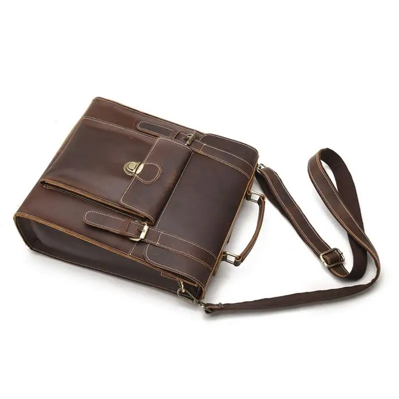 CHSANATO NEW 3 in 1 Business Backpacks Crazy Horse Leather Backpack For Vintage Men Travel Shoulder Bags Quality Male Mochilas