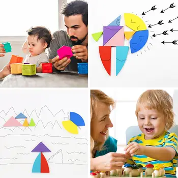 

3D Early Education Puzzle Wood Toy Kids Intelligence Development Tangram
