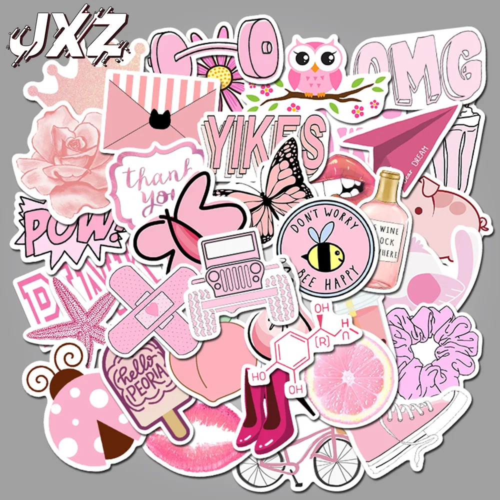 50 шт./упак. водонепроницаемый мультфильм розовая девушка наклейка для моды ноутбук СКЕЙТБОРД гитара холодильник телефон деки стикер s - Цвет: AZ052(50Pcs)