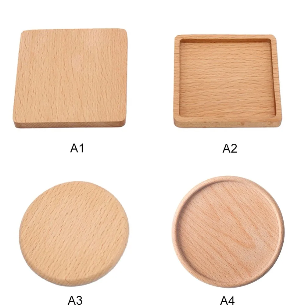 1 Pcs Durable Walnut Wood Coasters Placemats Decor Square Round Heat Resistant Drink Mat Home Table Tea Coffee Cup Pad