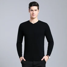 Sweater Men Casual V-Neck Pullover Men Autumn Slim Fit Long Sleeve Shirt Mens Sweaters Knitted Cashmere Wool