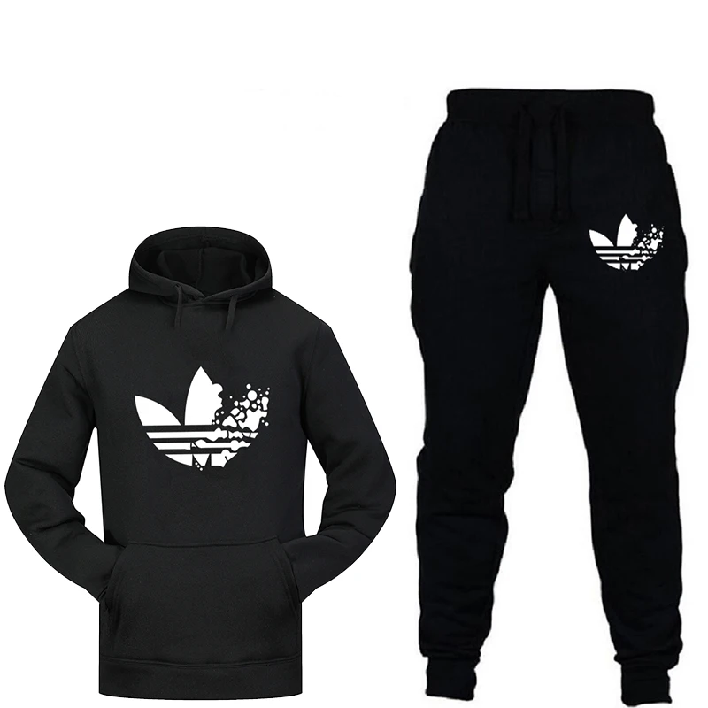 

Men's 2019 autumn and winter hoodie suit warm breathable fabric multi-color multi-code optional for outdoor sports overalls