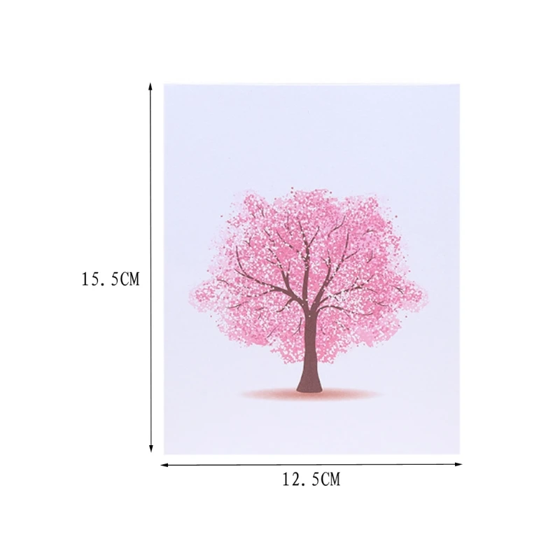  Peach Blossom Greeting Cards Handmade Birthday Wedding Invitation 3D Pop Up Card D08D - 4000357827018