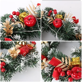 

Spruce Christmas Wreath With LED Light Front Door Hanging Garland Holiday Home Product