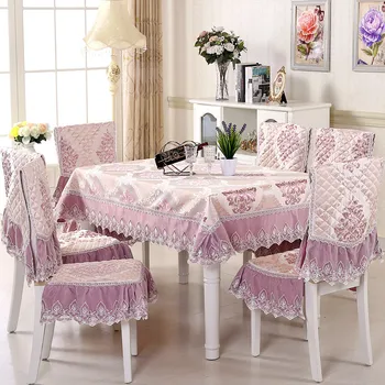 

13pcs Flower Tablecloth Tablecloth Chair Covers Set Blue Table Cloth Dust Cover Chair Seat Cushion Home Hotel Party Decor
