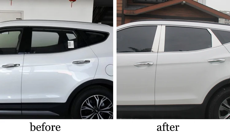 Отделка окна автомобиля из нержавеющей стали для hyundai santa fe 2013 3-го поколения