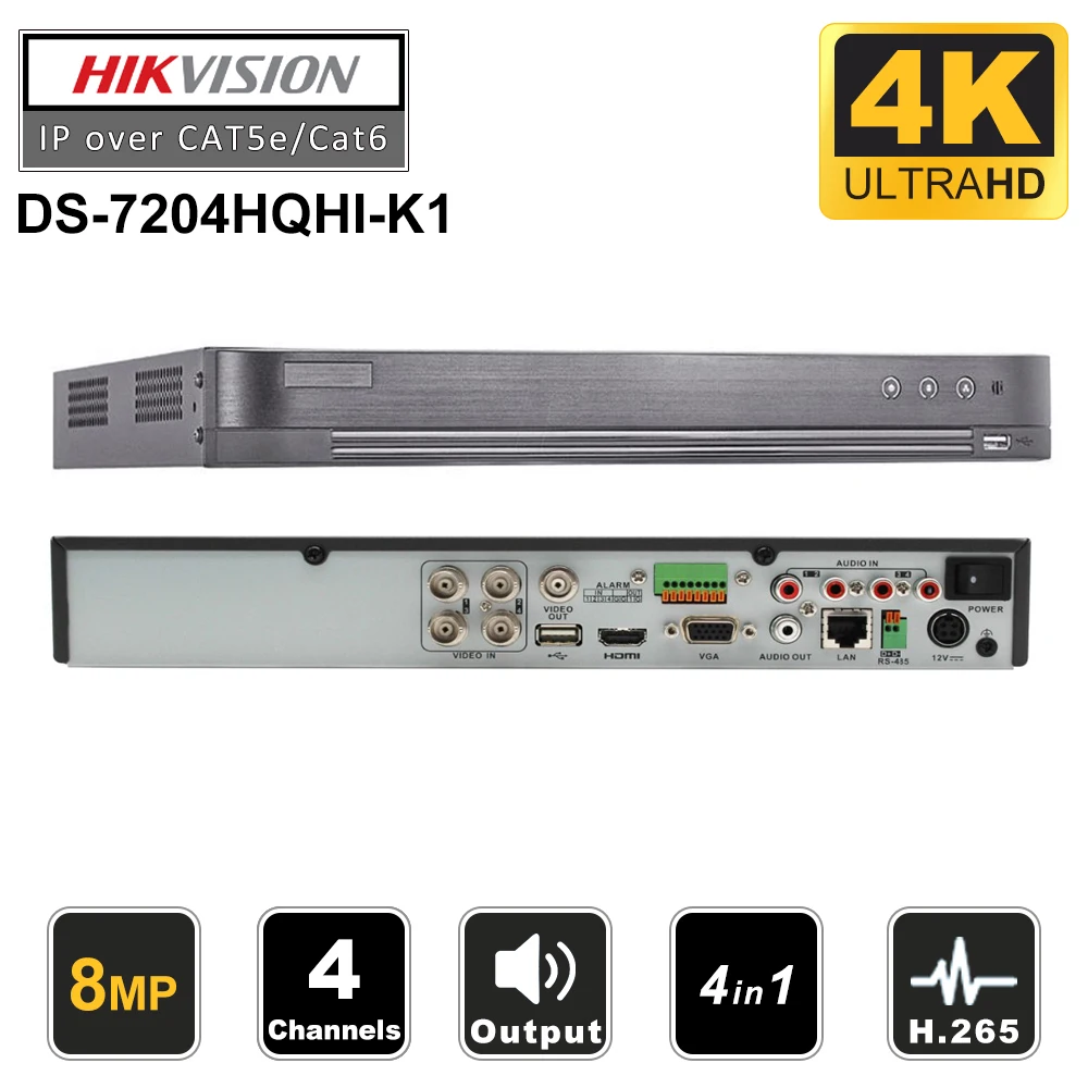 Hikvision 16ch/8ch/4ch DVR максимальная поддержка 8MP DVR DS-7216HUHI-K1 и DS-7208HUHI-K1 и DS-7204HUHI-K1 аналоговая камера DVR