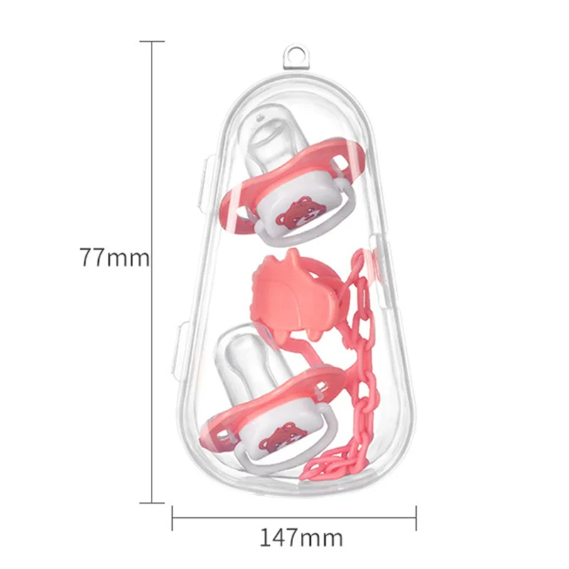 3 In 1 Pacifiers for Babies Set 2 PCS Silicone Nipple + Pacifier Clip Newborn Baby Chew Toy Dustproof Storage Box Baby Goods silicone pacifier pacifier clip pacifier set baby pacifier