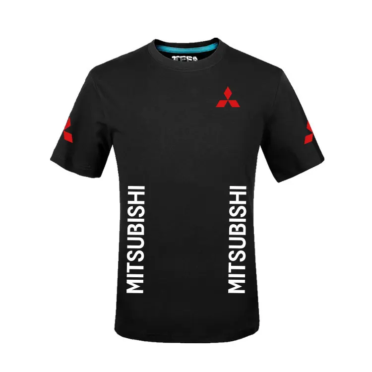 Новинка 2019 женская и мужская летняя футболка с коротким рукавом Mitsubishi для мужчин