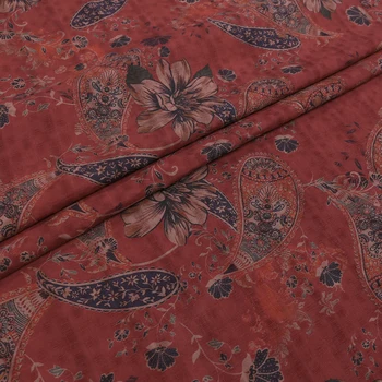 

Cashew flower widened sericent autumn winter scarf robe clothing Silk fabric