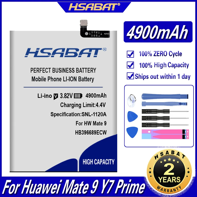 HSABAT 4900 мАч HB396689ECW Аккумулятор для Huawei Mate 9 Y7 Prime 2017 Enjoy 7 plus Mate9 Pro Honor 8C Y9 2018 версия|battery