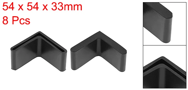 50mmx50mm 8Pcs Uxcell 8-24 шт резиновые крышки для мебели Угловые колпачки L образный 24x24x3/29x29x4/34x34x3/38x38x3/50x50x4 мм ножки стола с отверстием - Цвет: 50mmx50mm 8Pcs
