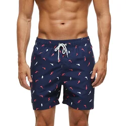 Men's Quick - Dry Summer Swimwear Beach Shorts - XXXL (Red and White Fish)