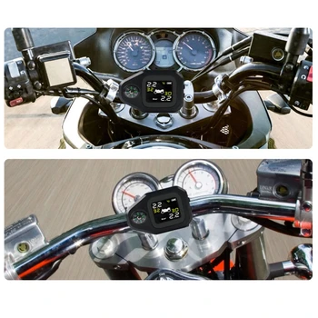 

Motorcycle 2 in 1 Tire Pressure Monitor with Compass Wireless Monitoring System Y4UA