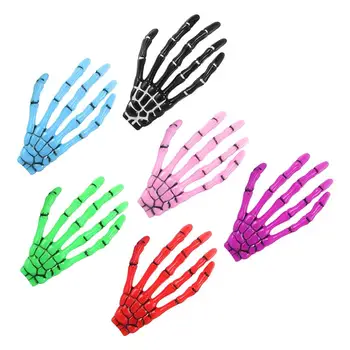 

6pcs Halloween Hair Clips Resin Skeleton Hairpins Bones Hand Claw Clips Styling Hair Accessories (6 Colors)