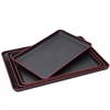 Japanese Tray Sushi Plate Melamine Imitation Porcelain Dinner Plate Rectangular Black Red Edge Hotel Guest Room Storage Tray 6