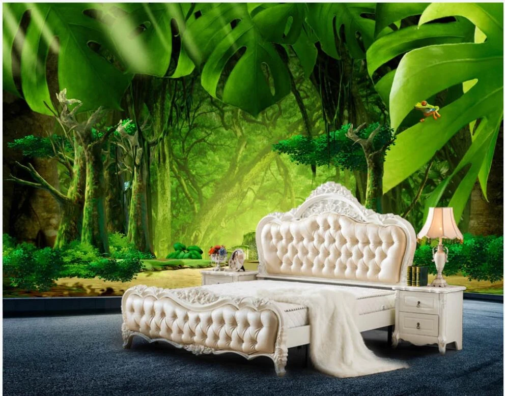 カスタム壁画3d写真の壁紙風景画森林ジャングルバナナの葉の装飾リビングルームの壁紙3 Dロール 壁紙 Aliexpress カスタム壁画3d写真の壁紙風景画森林ジャングルバナナの葉の装飾リビングルームの壁紙3 Dロール 壁紙 Aliexpress