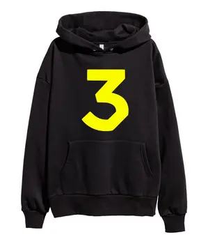 

Chance The Rapper 3 Yellow Logo Hoodie Hip Hop Sweatshirt Acid Rap merch Black