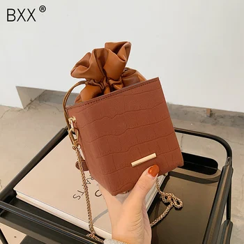 

[BXX] Scrub PU Leather Bags For Women 2020 Winter Trend Branded Chain Shoulder Handbags Women's Small Crossbody Bag HP311