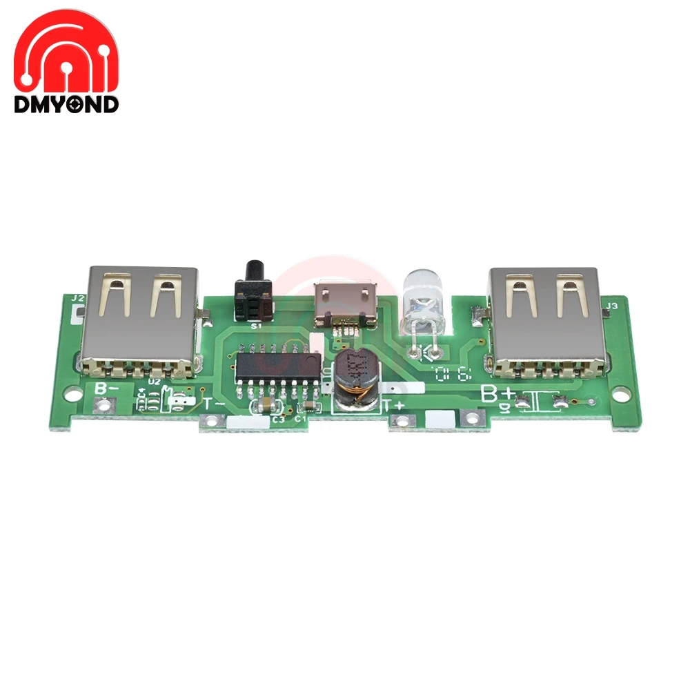 DC 5V 1A 2A Mobile Power Bank Charger Control Board Micro USB Polymer Lithium Battery Charging Board DIY Step Up Boost Module