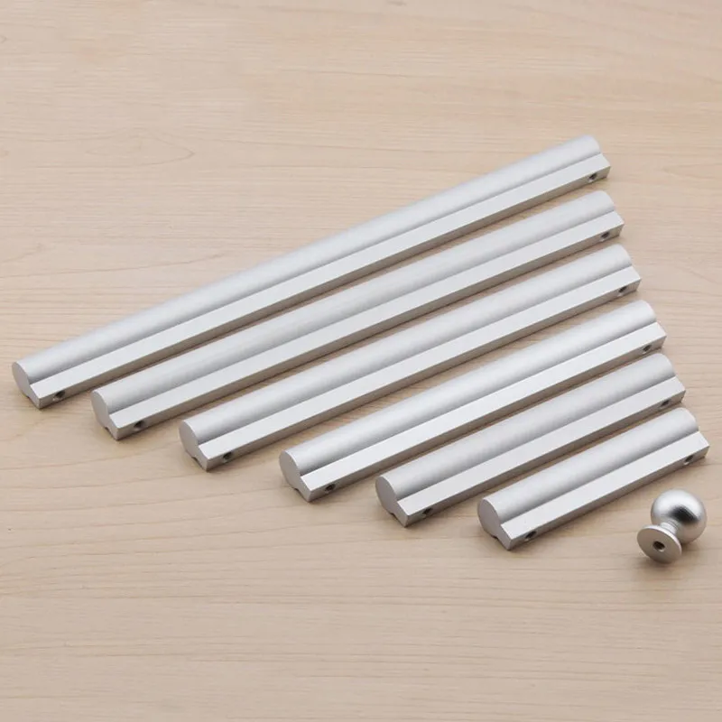 

Round Handle Modern Minimalist Silver Handle Cabinet 64mm-224mm Door Knobs Drawer Door Single Hole Handles Pulls Hareware 207