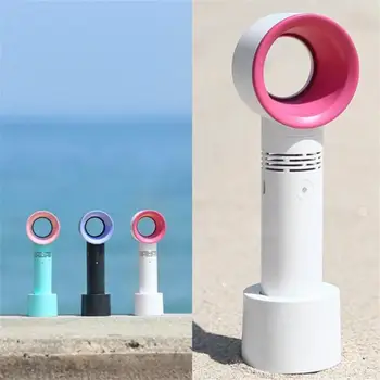 

Air Cooler Bladeless Fan USB Portable Fan Handheld Mini Cooler No Leaf Handy Fan With 3 Fan Speed Level Home Office Outdoor Fan
